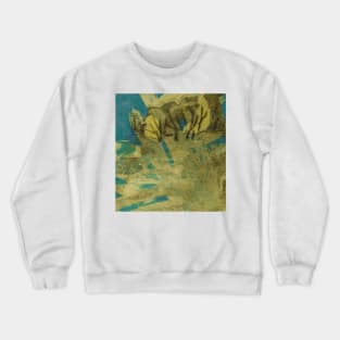 Golden-blue abstract landscape Crewneck Sweatshirt